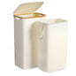 Foluck 100L Laundry Hamper with Lid Removable Bag and Bamboo Handles