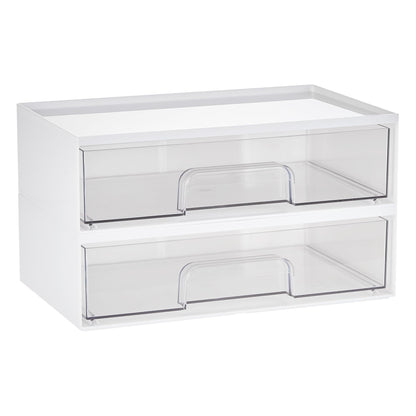 Vtopmart Clear Stackable Storage Drawers, 4 Pack Tall Plastic Organizers