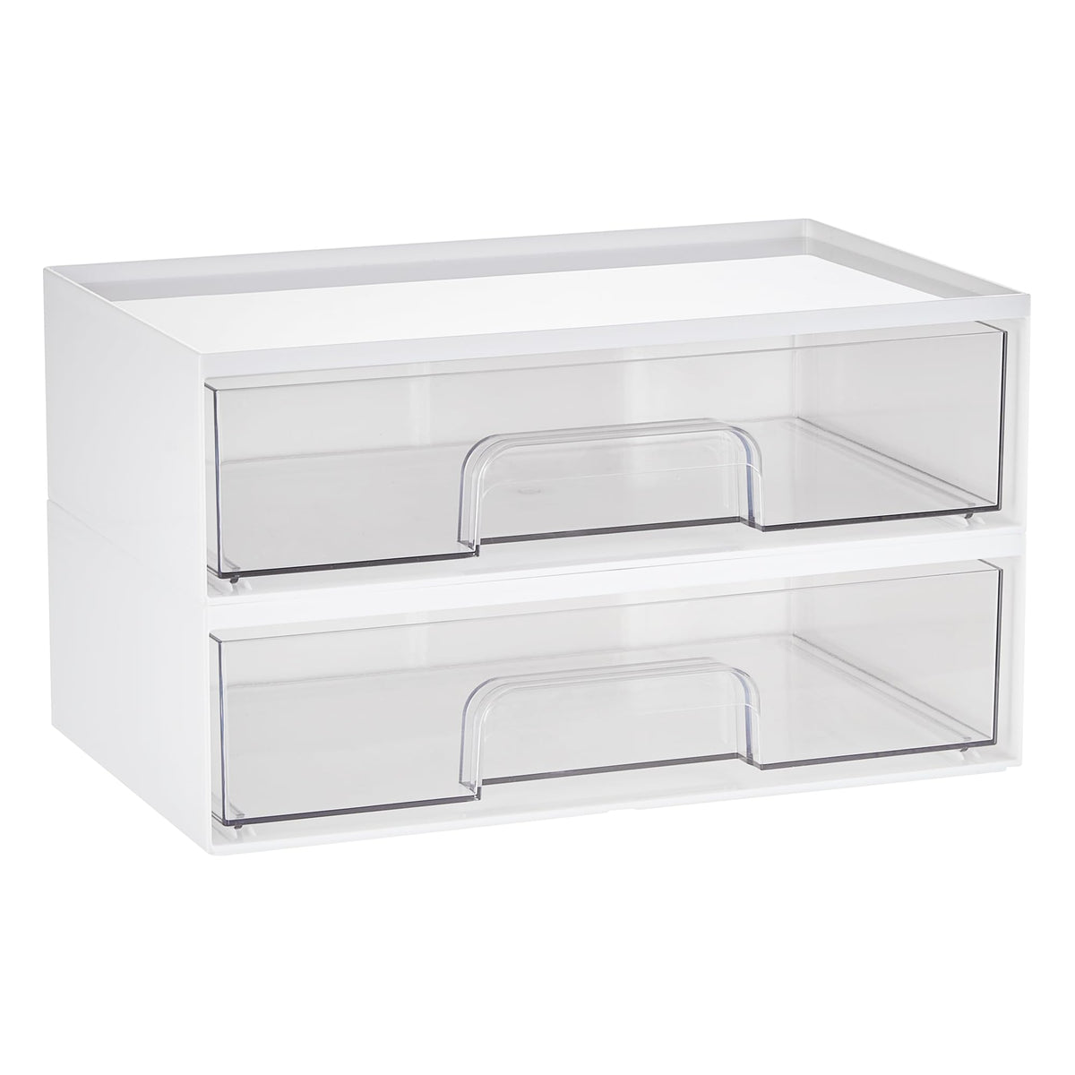 Vtopmart 6 Pack Small Clear Stackable Storage Drawers for Desk, Countertop
