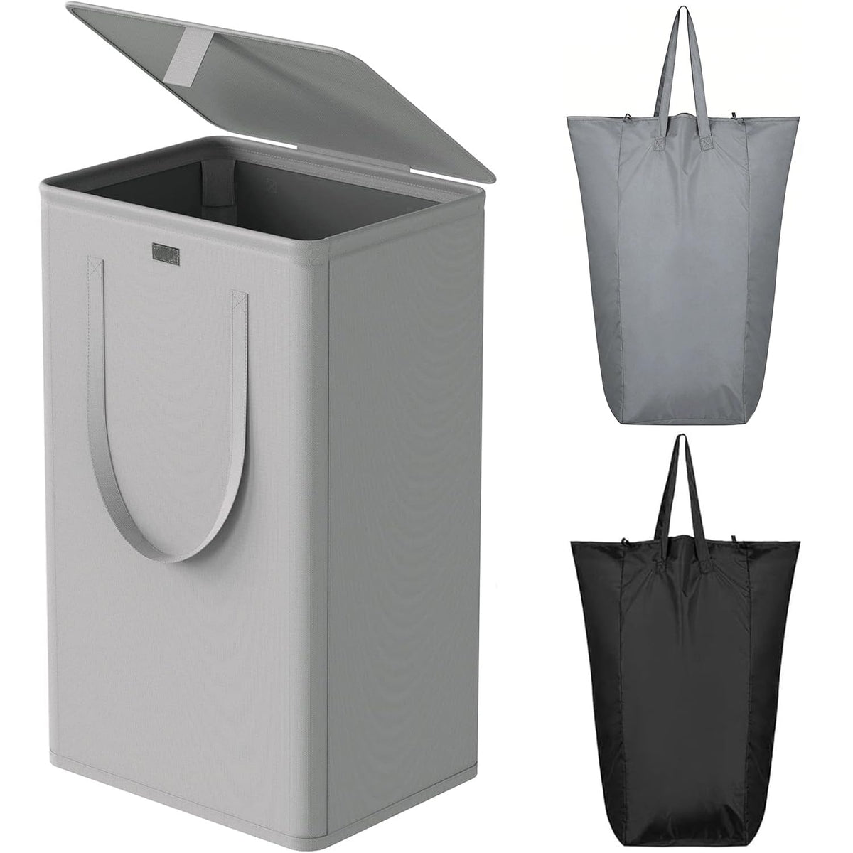 WOWLIVE 154L Double Laundry Hamper 2 Section with Lid and Removable Bags