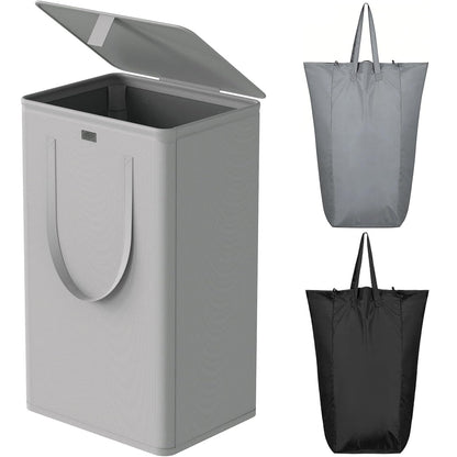 WOWLIVE 154L Double Laundry Hamper 2 Section with Lid and Removable Bags