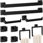 5-Pieces Matte Black Bathroom Accessories Set, 16 Inch Bath Towel Bar Set