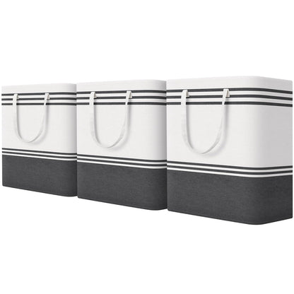 TranquilRelax 3-Pack Laundry Basket, Laundry Hamper, Grey-75L