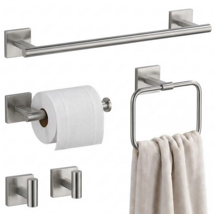 16 in 5-Piece Bathroom Hardware Set, Brushed Nickel