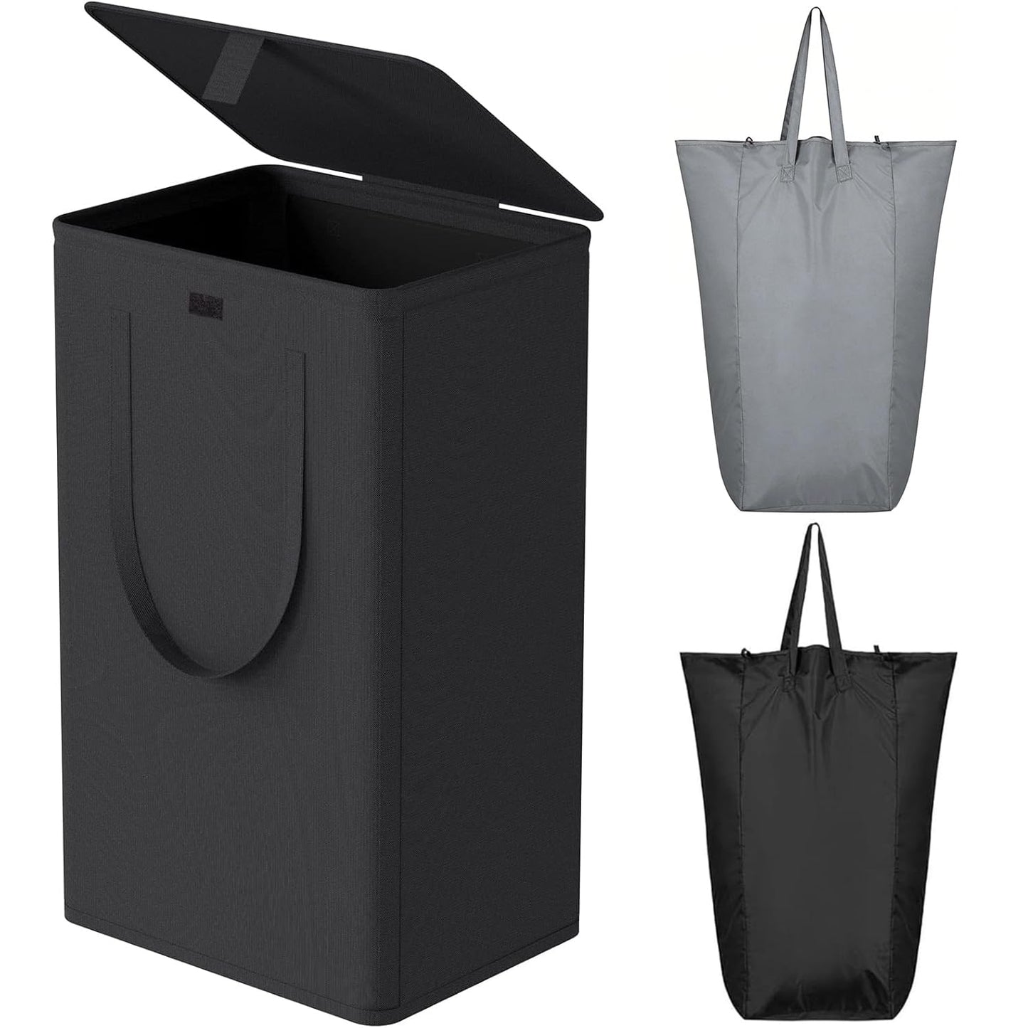 WOWLIVE 154L Double Laundry Hamper 2 Section with Lid and Removable Bags