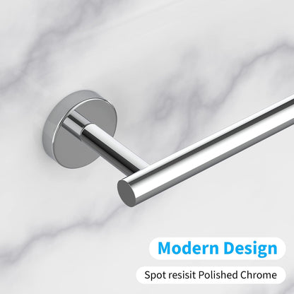 Cilee 2 Pieces Polished Chrome Bathroom Towel Bar, 24 Inch Towel Holder