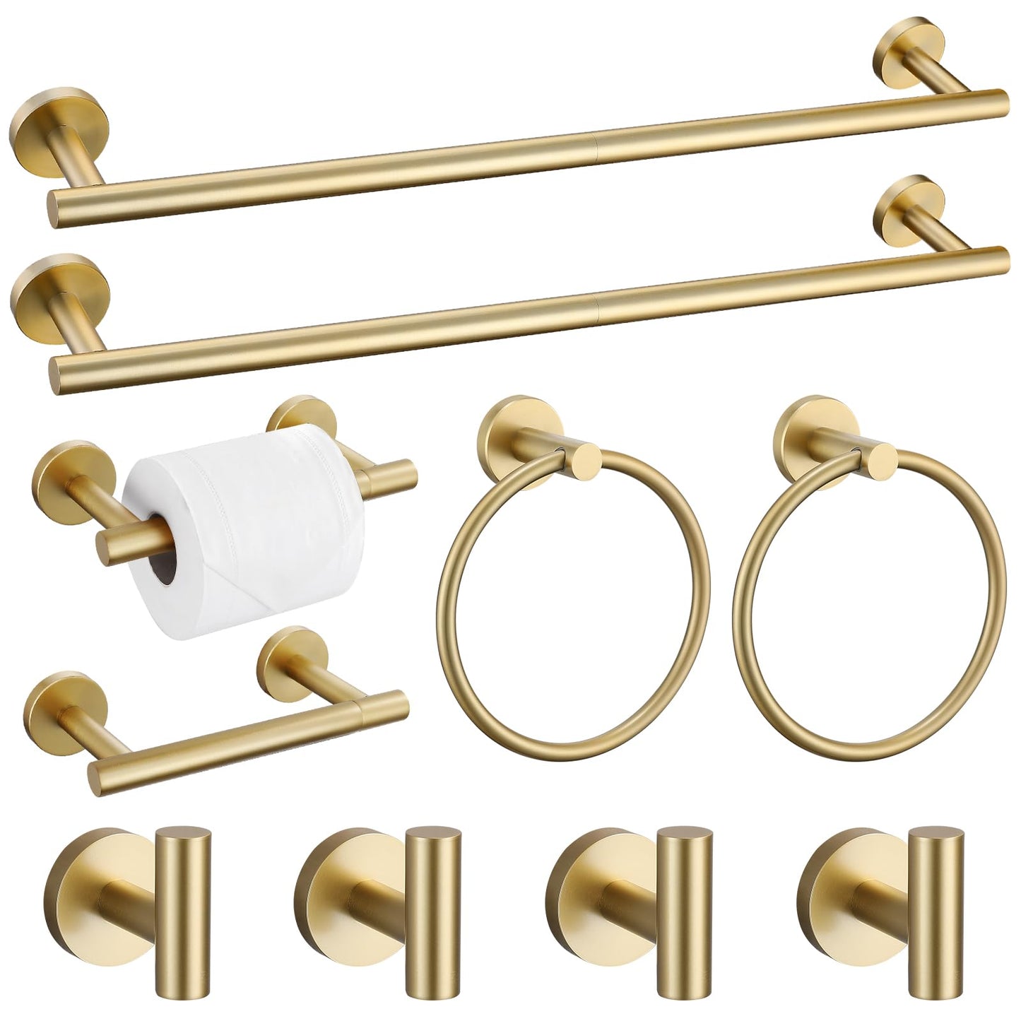 10 Pieces Matte Black Bathroom Hardware Accessories Towel Bar Set Black Towle Racks for Bathroom Wall Mounted Stainless Steel Toilet Paper Holder Towel Holder Kit