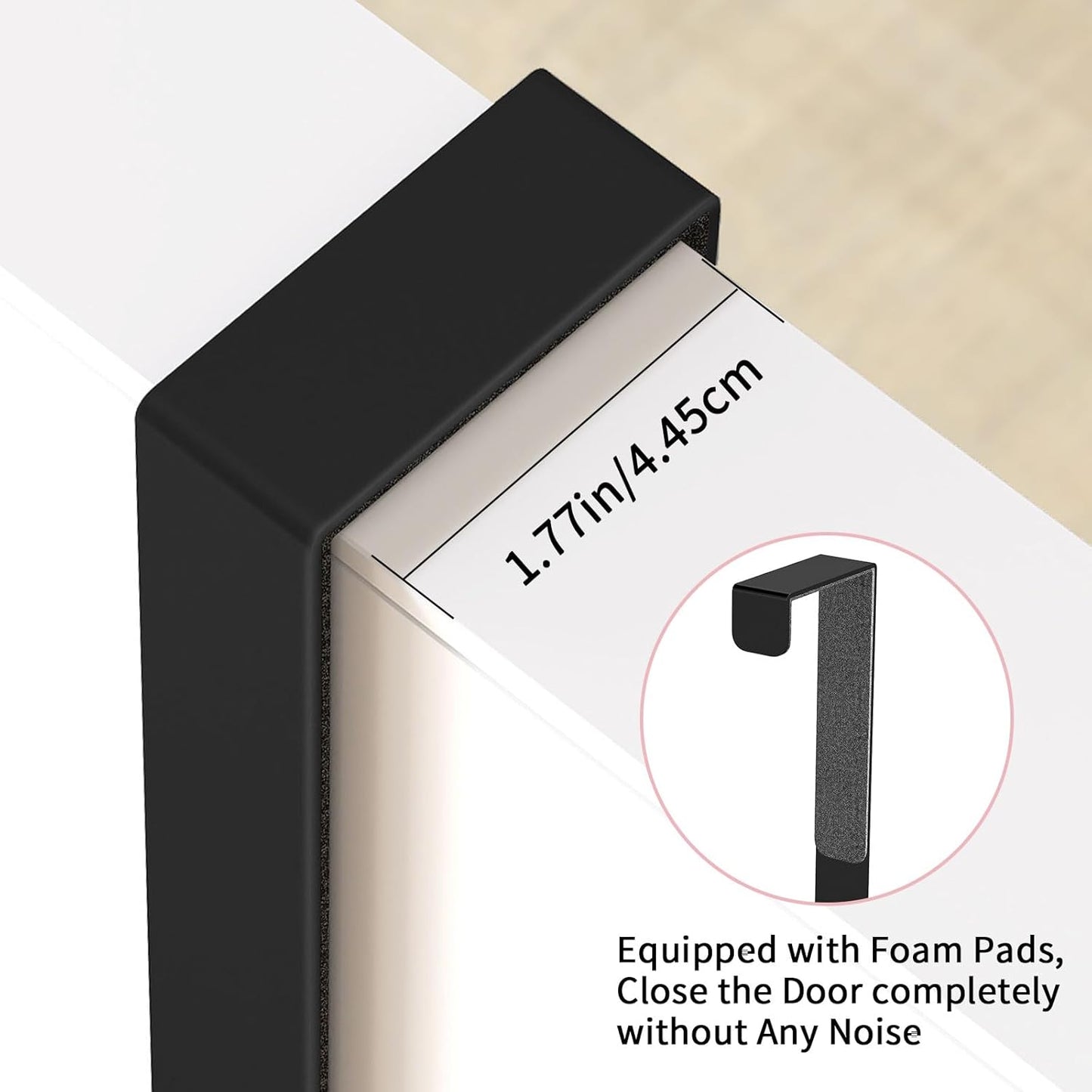 FLE Over The Door Towel Rack, Door Towel Bar, Black