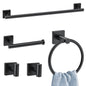 5 Pieces Bathroom Hardware Accessories Set Matte Black Towel Bar Set Stainless Steel Wall-Mounted Towel Holder 23.6 Inch Towel Racks for Bathroom
