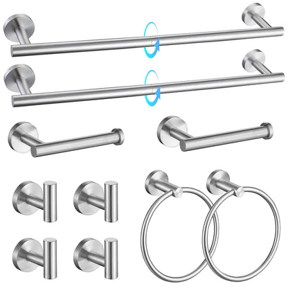 TQKAG 5 Piece Bathroom Accessories Set Brushed Gold Bathroom Hardware Set 23.6 Inch Bath Towel Bar Set SUS304 Stainless Steel Towel Rack Set