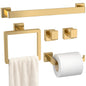 5-Pieces Matte Black Bathroom Accessories Set, 16 Inch Bath Towel Bar Set