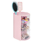 2-Tier Rotating Hair Accessories Organizer Storage - 360° Hair Tie & Hair Brush Organizer, Space-Saving Countertop Cosmetic Display Case for Hair Clips, Jewelry, and Girls (Pink, 2-layer)