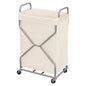 StorageWorks 2 Section Laundry Sorter with Wheels, 160L Beige Hamper Basket