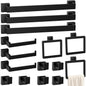 5-Pieces Matte Black Bathroom Accessories Set, 16 Inch Bath Towel Bar Set