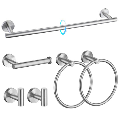 TQKAG 5 Piece Bathroom Accessories Set Brushed Gold Bathroom Hardware Set 23.6 Inch Bath Towel Bar Set SUS304 Stainless Steel Towel Rack Set