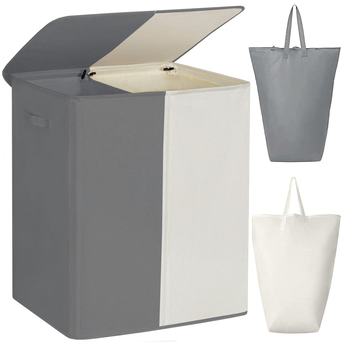 WOWLIVE Double Laundry Hamper with Lid, 154L Large Laundry Basket Organizer