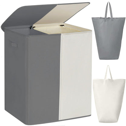 WOWLIVE Double Laundry Hamper with Lid, 154L Large Laundry Basket Organizer