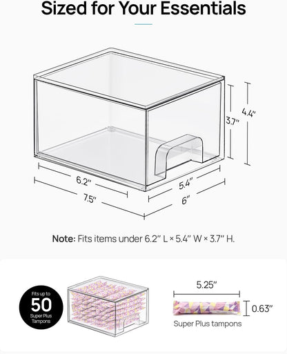 Vtopmart 6 Pack Small Clear Stackable Storage Drawers for Desk, Countertop
