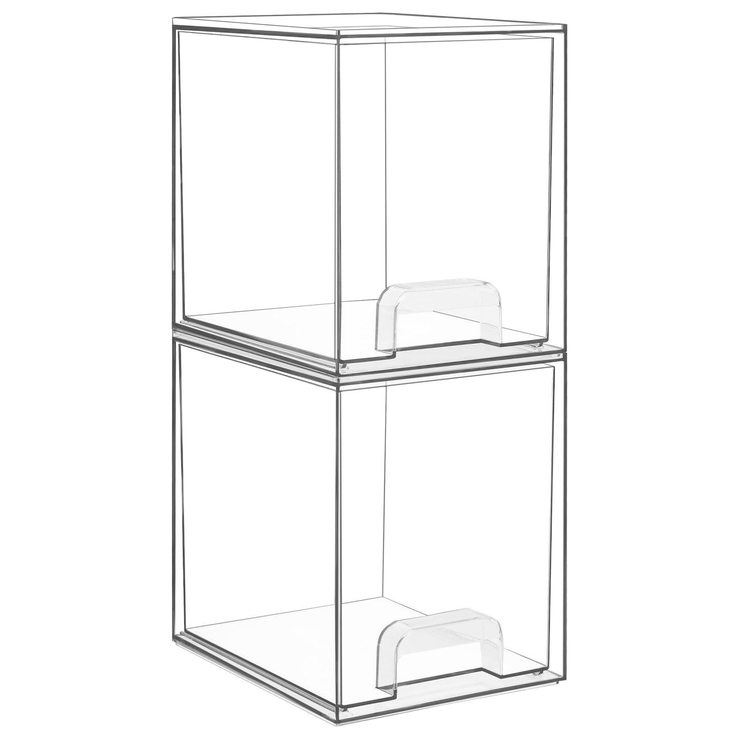 Vtopmart Clear Stackable Storage Drawers, 4 Pack Tall Plastic Organizers