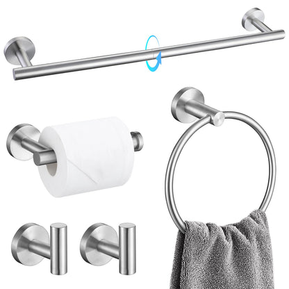 TQKAG 5 Piece Bathroom Accessories Set Brushed Gold Bathroom Hardware Set 23.6 Inch Bath Towel Bar Set SUS304 Stainless Steel Towel Rack Set