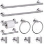 10 Pieces Matte Black Bathroom Hardware Accessories Towel Bar Set Black Towle Racks for Bathroom Wall Mounted Stainless Steel Toilet Paper Holder Towel Holder Kit