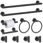 10 Pieces Matte Black Bathroom Hardware Accessories Towel Bar Set Black Towle Racks for Bathroom Wall Mounted Stainless Steel Toilet Paper Holder Towel Holder Kit
