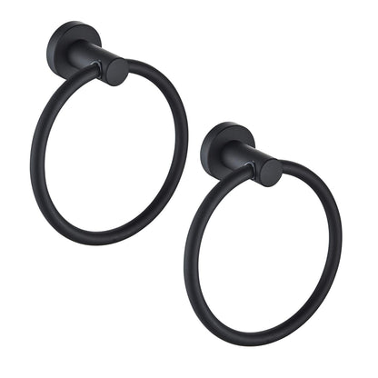 MARMOLUX ACC Matte Black Towel Ring - SUS304 Stainless Steel Wall Mounted Hand Towel Holder for Bathroom - Kitchen & Bathroom Towel Rack - Black Towel Hanger - Bathroom Towel Holder - Hand Towel Rack