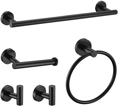 6 Pieces Brushed Gold Bathroom Hardware Accessories Set, SUS304 Stainless Steel 24 Inch Bath Towel Bar Set, Round Bathroom Towel Holder Set, Towel Racks for Bathroom Wall Mounted