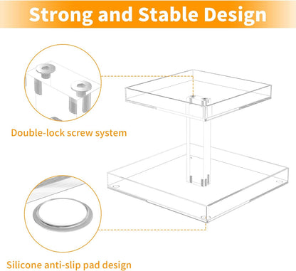 NIUBEE 2 Tier Perfume Organizer, Acrylic Perfume Display Stand for Women