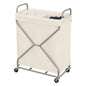 StorageWorks 2 Section Laundry Sorter with Wheels, 160L Beige Hamper Basket