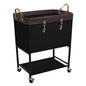 StorageWorks Laundry Cart, 2 Tier Rolling Basket with Wheels, 29 Gal, Beige
