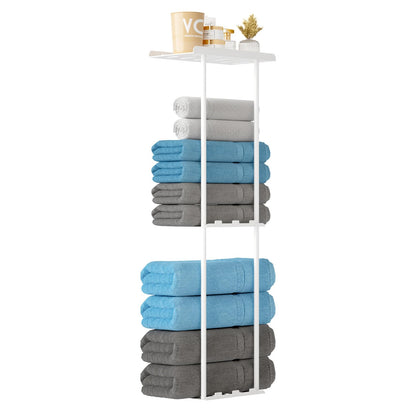 3-Tier Wall Mounted Towel Rack for Bathroom Storage，Black