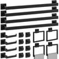 10-Pieces Matte Black Bathroom Accessories, 24 Inch Bathroom Hardware Set