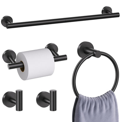 10 Pieces Matte Black Bathroom Hardware Accessories Towel Bar Set Black Towle Racks for Bathroom Wall Mounted Stainless Steel Toilet Paper Holder Towel Holder Kit