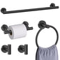10 Pieces Matte Black Bathroom Hardware Accessories Towel Bar Set Black Towle Racks for Bathroom Wall Mounted Stainless Steel Toilet Paper Holder Towel Holder Kit