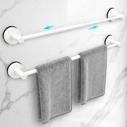 Adjustable Suction Cup Towel Bar for Bathroom Wall,14.6Inch~24 Inch Towel Racks for Bathroom,Stainless Steel Bath Towel Holder for Shower(Matte Black)