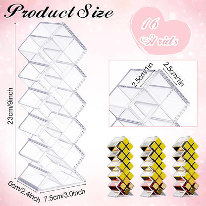 2 Pack Acrylic Lipstick Holder Organizer 32 Slots Clear Lip Gloss Holder Organizers Stackable Fish Shape Lipsticks Tower Lipstick Case Display Stand Storage Box for Makeup Cosmetic Vanity drawer