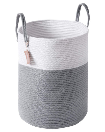 YOUDENOVA Cotton Laundry Hamper, 58L Tall Storage Basket-Brown