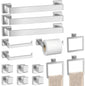 5-Pieces Matte Black Bathroom Accessories Set, 16 Inch Bath Towel Bar Set