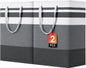 2 Pack Large Laundry Baskets, Laundry Hampers, Freestanding Waterproof Collapsible Clothes Basket with Easy Carry Handles in Laundry Room Bathroom Bedroom Dorm,Grey,75L