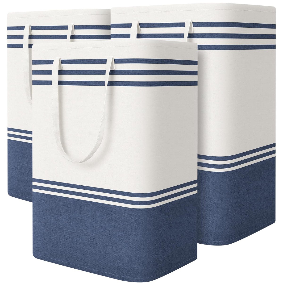 TranquilRelax 3-Pack Laundry Basket, Laundry Hamper, Grey-75L
