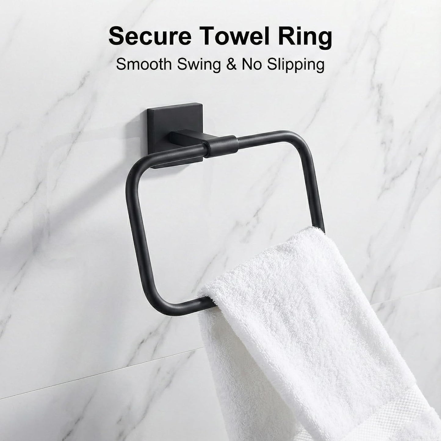 16 in 5-Piece Bathroom Hardware Set, Matte Black
