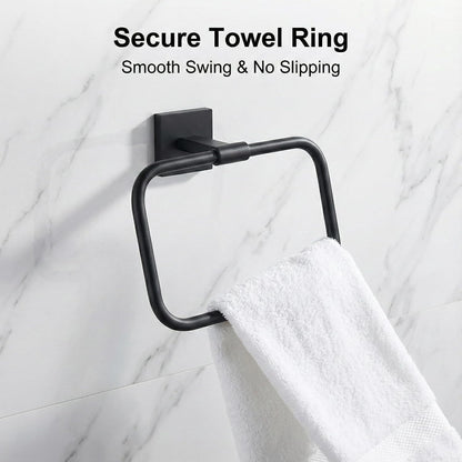 16 in 5-Piece Bathroom Hardware Set, Matte Black
