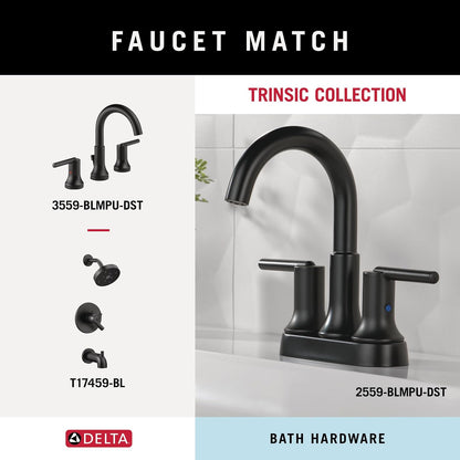Delta Hand Towel Holder | Square Matte Black Ring for Hanging Towels in Kitchen, Bathroom | Trinsic Accessories