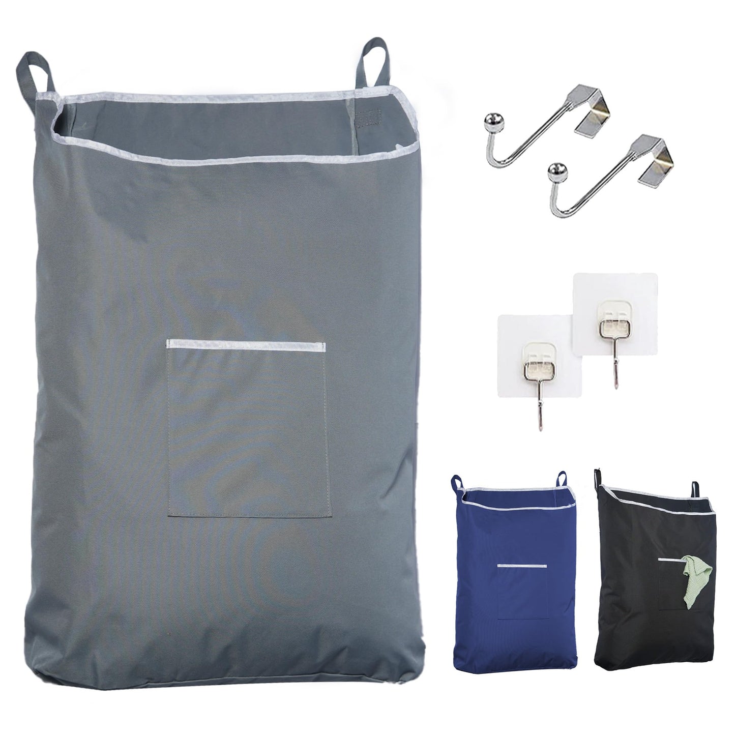 TFLC Over the Door Hanging Laundry hamper bag, 18x4.75x28", Beige-L