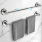 Adjustable Suction Cup Towel Bar for Bathroom Wall,14.6Inch~24 Inch Towel Racks for Bathroom,Stainless Steel Bath Towel Holder for Shower(Matte Black)