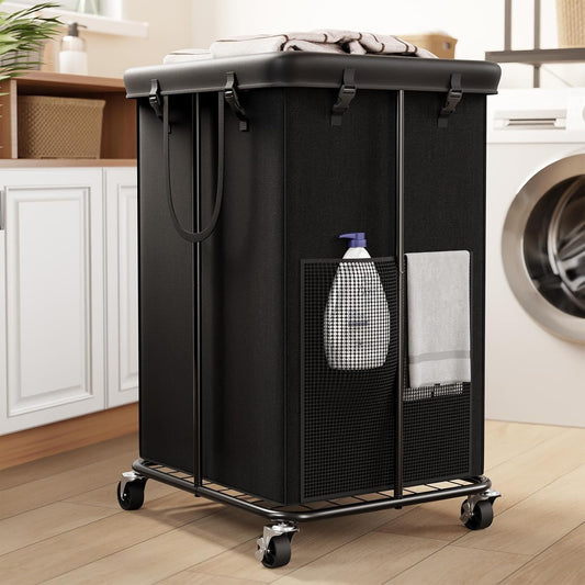 150L Large Laundry Hamper with Wheels, Rolling Laundry Basket