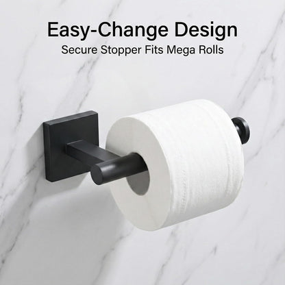 16 in 5-Piece Bathroom Hardware Set, Matte Black