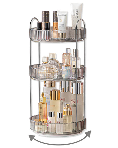 Asayuee 360 Rotating Makeup Organizer for Vanity,2 Tier Large Capacity Skincare Organizers,Bathroom Counter Organizer, Spinning Perfume Organizer & Vanity Organizer (Green-2 Tier)