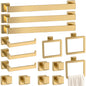 5-Pieces Matte Black Bathroom Accessories Set, 16 Inch Bath Towel Bar Set